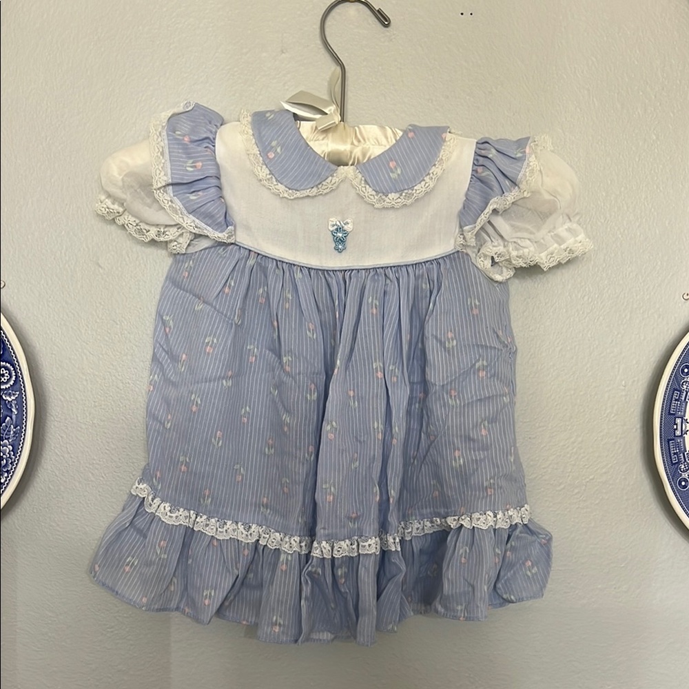Vintage Dress with Lace Trim